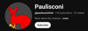 Paul Mulholland's YouTube banner shows the hammer and sickle in his profile photo
